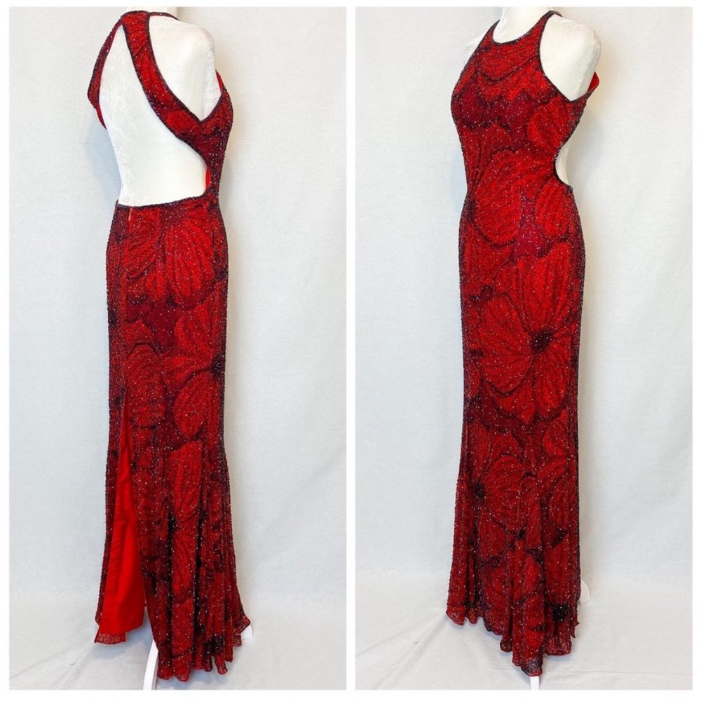 Vintage Cache Beaded Backless Gown - Picture 2 of 12